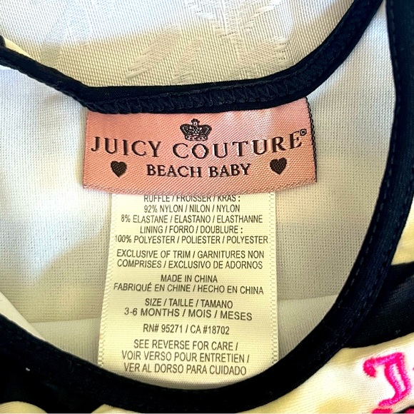 Baby Girl Juicy Couture Swim Suit Sz 3-6 Months - Picture 3 of 4